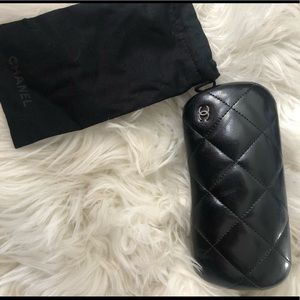 Black Chanel sunglass case